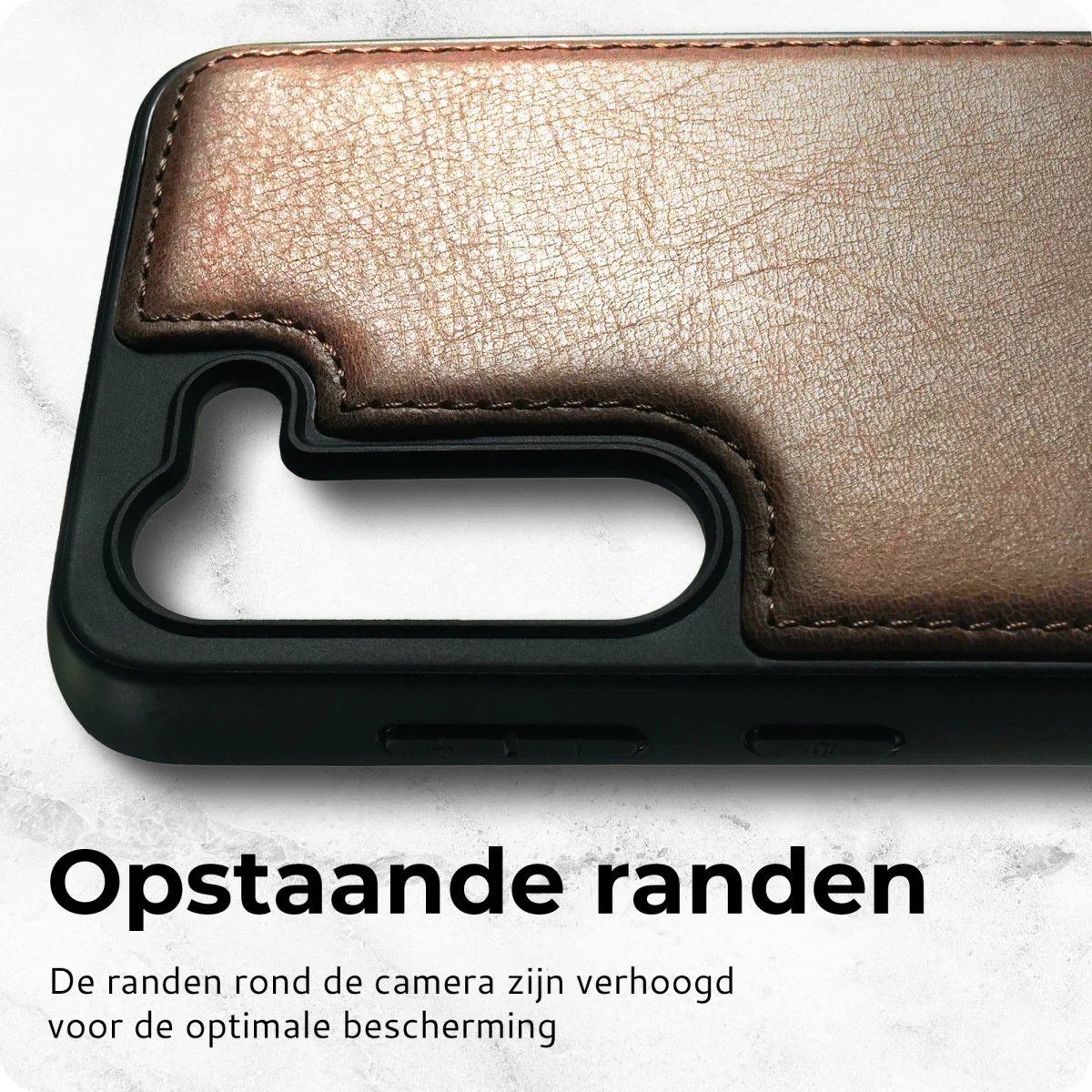 Rosso Elite Samsung S22 Hoesje MagSafe Book Case Echt Leer Bruin afbeelding 6