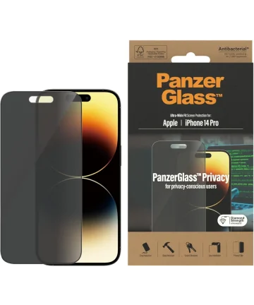 PanzerGlass Ultra Wide iPhone 14 Pro Screen Protector Privacy Glass Screen Protectors