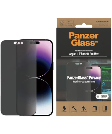 PanzerGlass Ultra Wide iPhone 14 Pro Max Screen Protector Privacy Screen Protectors