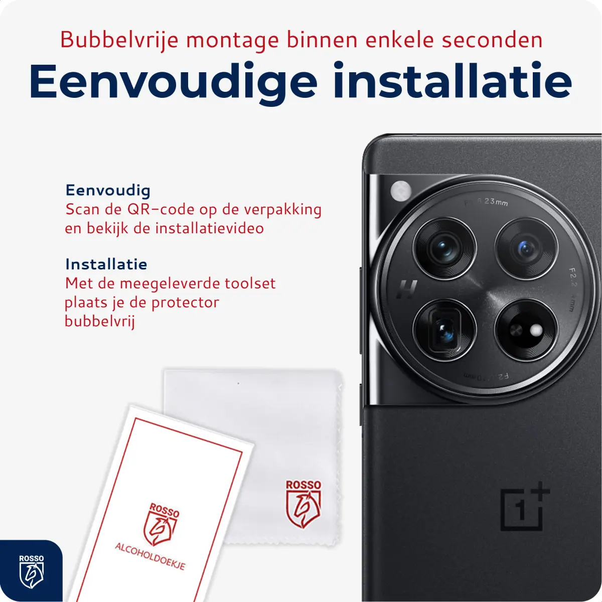 Rosso OnePlus 12 Camera Lens Protector Transparant afbeelding 5