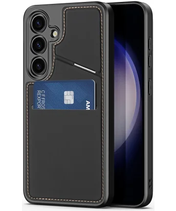 Dux Ducis Rafi Samsung S24 Hoesje MagSafe Pasjes Houder RFID Zwart Hoesjes