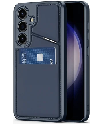 Dux Ducis Rafi Samsung S24 Hoesje MagSafe Pasjes Houder RFID Blauw Hoesjes