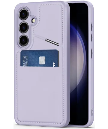 Dux Ducis Rafi Samsung S24 Hoesje MagSafe Pasjes Houder RFID Paars Hoesjes