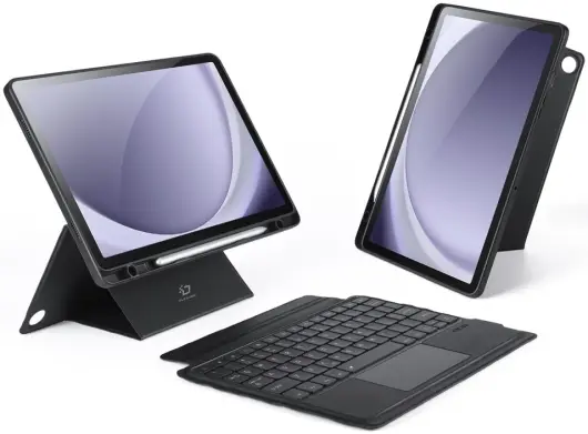 Dux Ducis Samsung Galaxy Tab A9 Plus Hoes Bluetooth Toetsenbord Zwart afbeelding 1