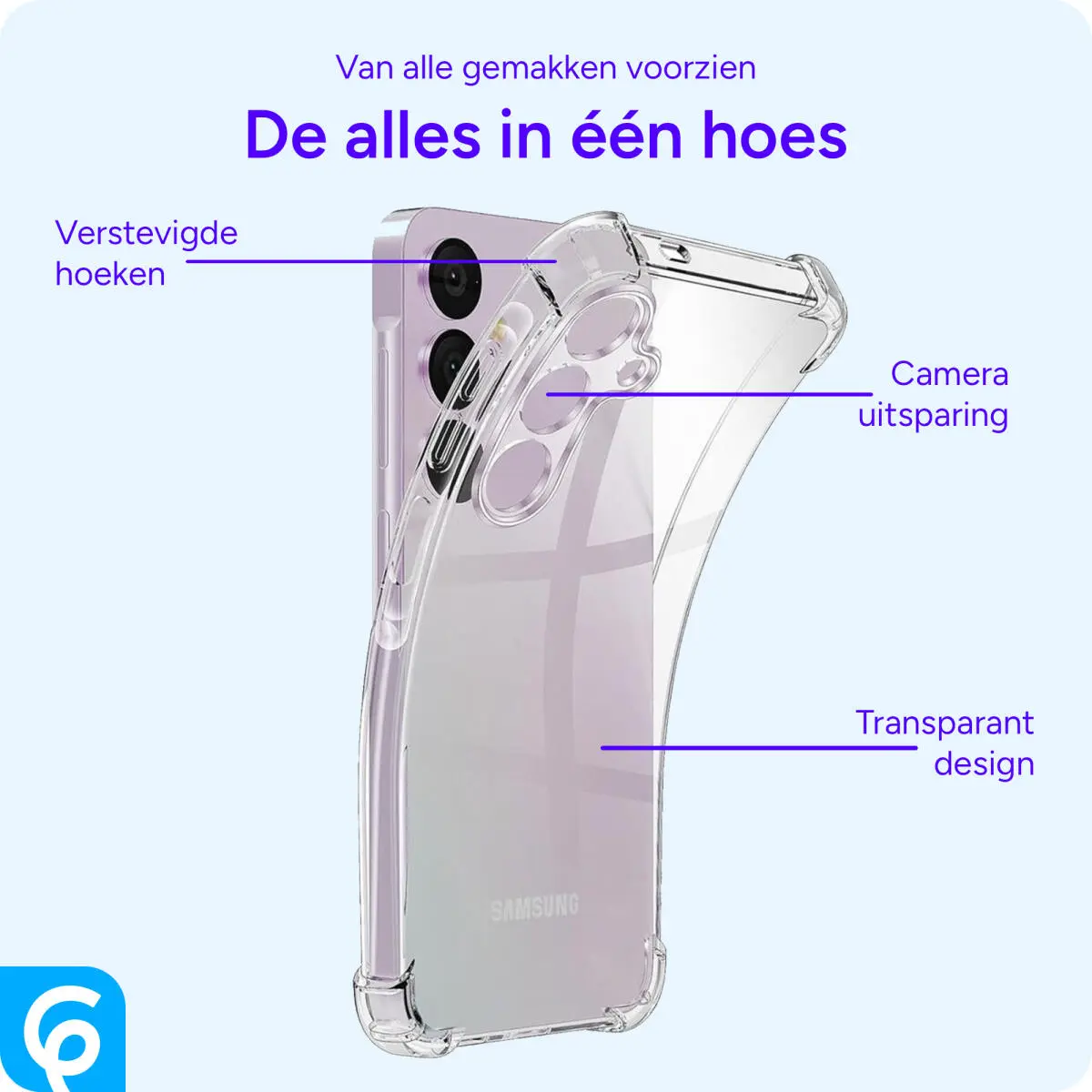 Samsung A55 Hoesje Schokbestendig en Dun TPU Back Cover Transparant afbeelding 2