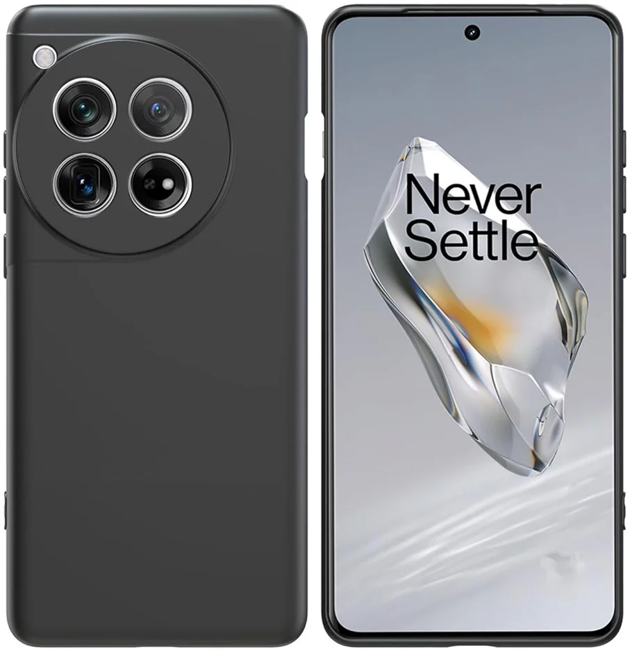 OnePlus 12 Hoesje Matte Back Cover Dun TPU Zwart afbeelding 3