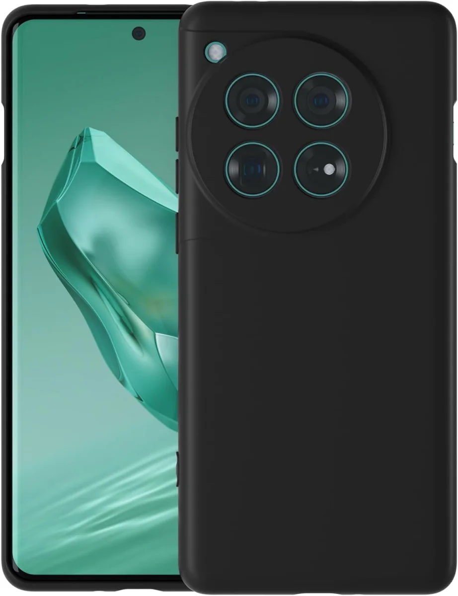 OnePlus 12 Hoesje Matte Back Cover Dun TPU Zwart afbeelding 1
