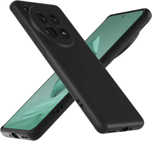 OnePlus 12 Hoesje Matte Back Cover Dun TPU Zwart afbeelding 2