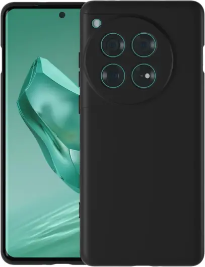 OnePlus 12 Hoesje Matte Back Cover Dun TPU Zwart afbeelding 1