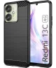 Xiaomi Redmi 13C / Poco C65 Hoesje Geborsteld Flexibele Backcover Zwart