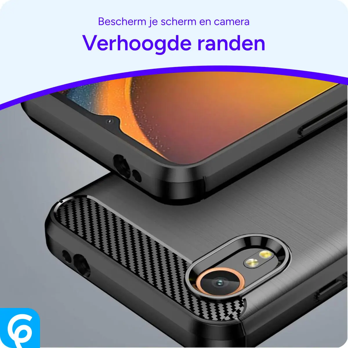 Samsung Galaxy A55 Hoesje Geborsteld TPU Flexibele Back Cover Zwart afbeelding 2