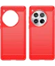 OnePlus 12 Hoesje Geborsteld TPU Flexibele Back Cover Rood