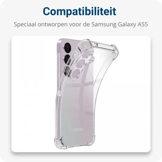 Samsung Galaxy A55 Hoesje met Koord Schokbestendig TPU Transparant afbeelding 4
