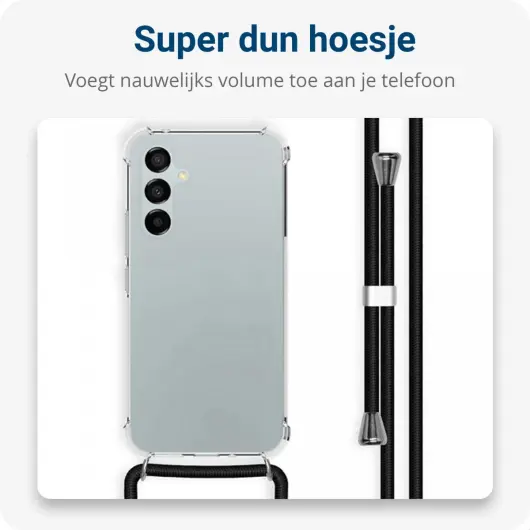 Samsung Galaxy A55 Hoesje met Koord Schokbestendig TPU Transparant afbeelding 5