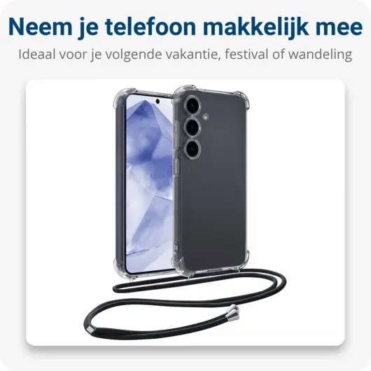Samsung Galaxy A55 Hoesje met Koord Schokbestendig TPU Transparant afbeelding 3