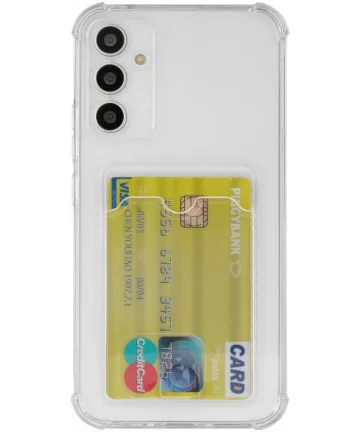 Samsung A35 Hoesje Dun TPU met Pasjeshouder Back Cover Transparant Hoesjes