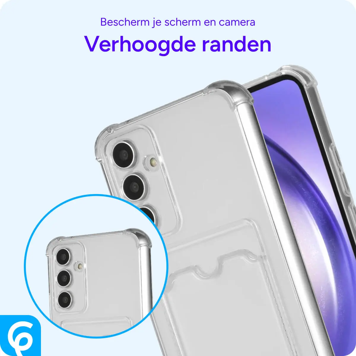Samsung Galaxy A55 Hoesje Dun TPU met Pasjeshouder Transparant afbeelding 5