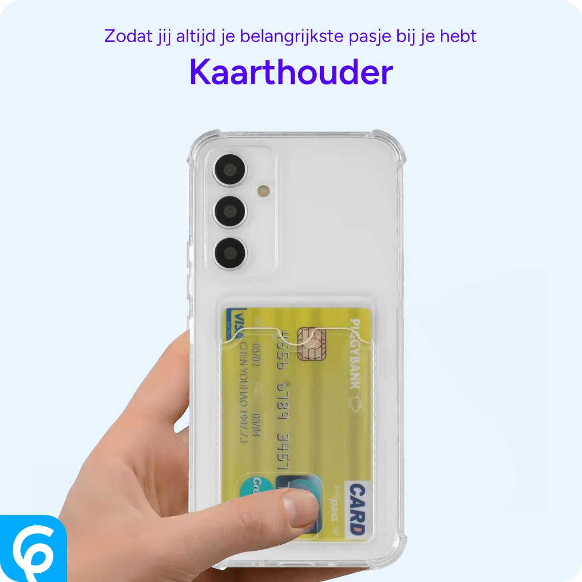 Samsung Galaxy A55 Hoesje Dun TPU met Pasjeshouder Transparant afbeelding 3
