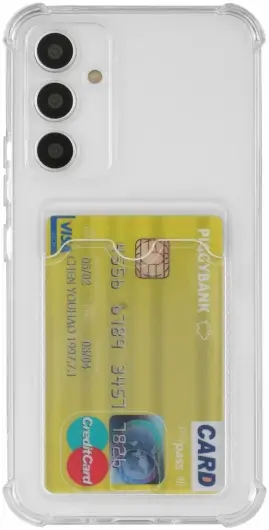 Samsung Galaxy A55 Hoesje Dun TPU met Pasjeshouder Transparant afbeelding 3
