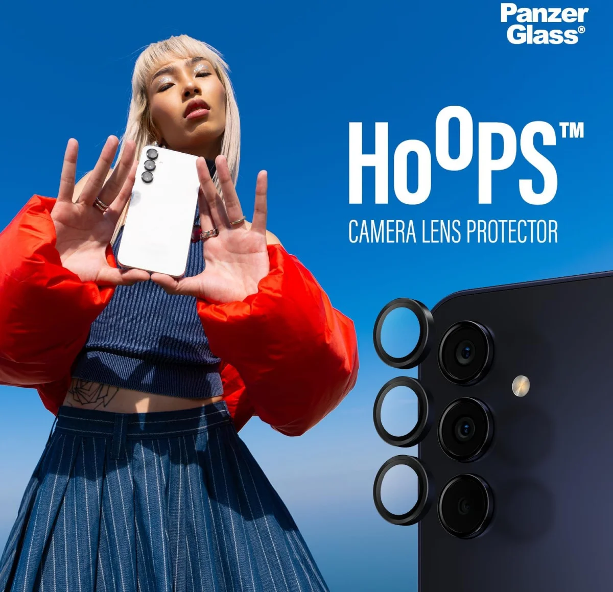 PanzerGlass Hoops Rings Samsung Galaxy A15 Camera Lens Protector Glas afbeelding 2