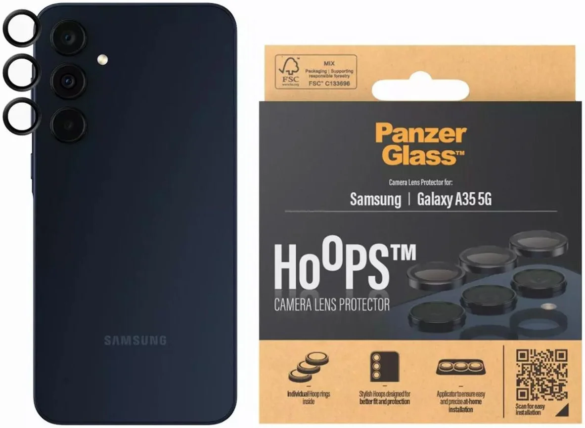 PanzerGlass Hoops Rings Samsung Galaxy A35 Camera Lens Protector Glas afbeelding 1