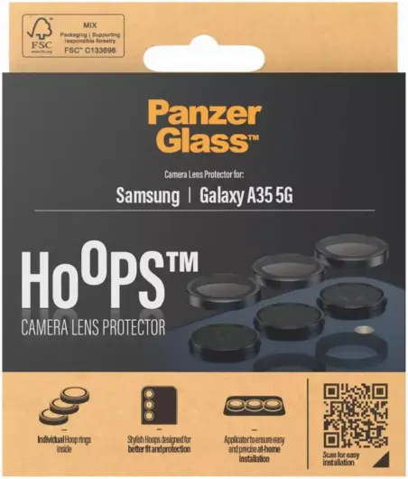 PanzerGlass Hoops Rings Samsung Galaxy A35 Camera Lens Protector Glas afbeelding 4