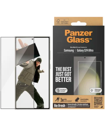 PanzerGlass Refresh Ultra-Wide Samsung S24 Ultra Protector Easyaligner Screen Protectors