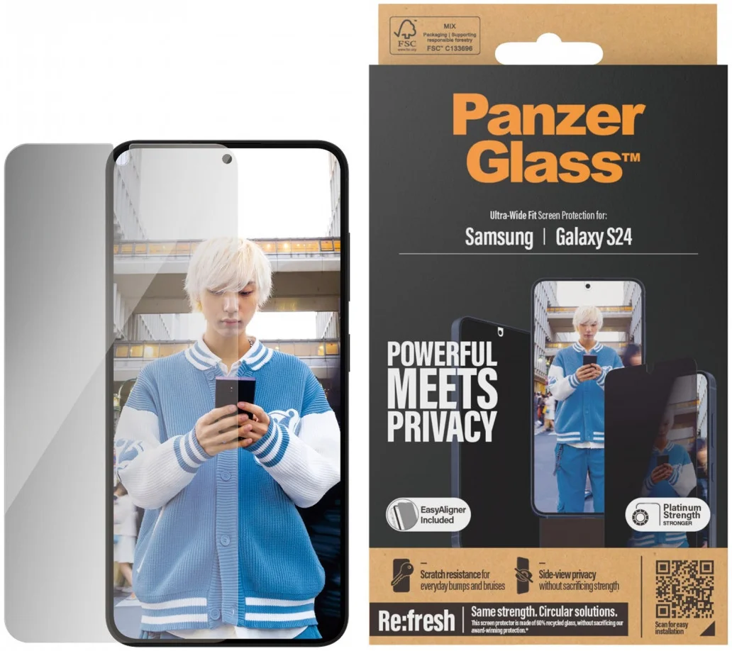 PanzerGlass Ultra-Wide Samsung S24 Screen Protector Privacy Glass