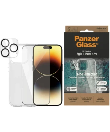 PanzerGlass 3-in-1 Apple iPhone 14 Pro Pack Camera en Screen Protector Hoesjes