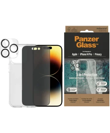 PanzerGlass 3-in-1 Apple iPhone 14 Pro Pack Camera / Privacy Protector Hoesjes