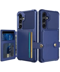 Samsung Galaxy A35 3 in 1 Back Cover Portemonnee Hoesje Donkerblauw