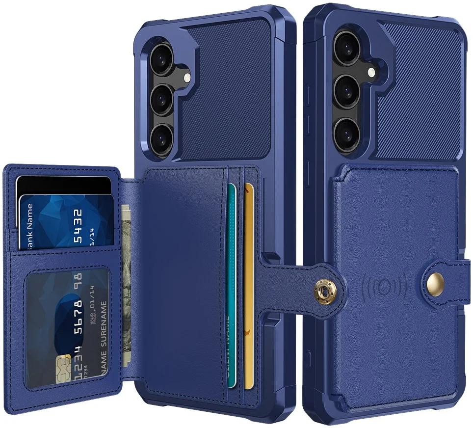 Samsung Galaxy A35 3 in 1 Back Cover Portemonnee Hoesje Donkerblauw afbeelding 1