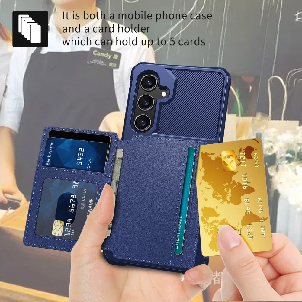 Samsung Galaxy A35 3 in 1 Back Cover Portemonnee Hoesje Donkerblauw afbeelding 3