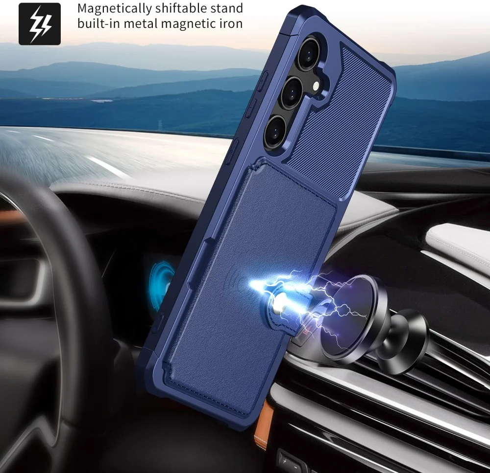 Samsung Galaxy A35 3 in 1 Back Cover Portemonnee Hoesje Donkerblauw afbeelding 4