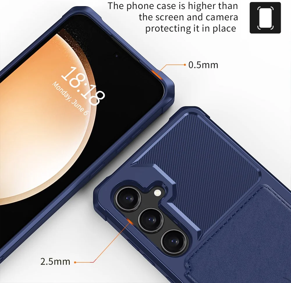 Samsung Galaxy A35 3 in 1 Back Cover Portemonnee Hoesje Donkerblauw afbeelding 6