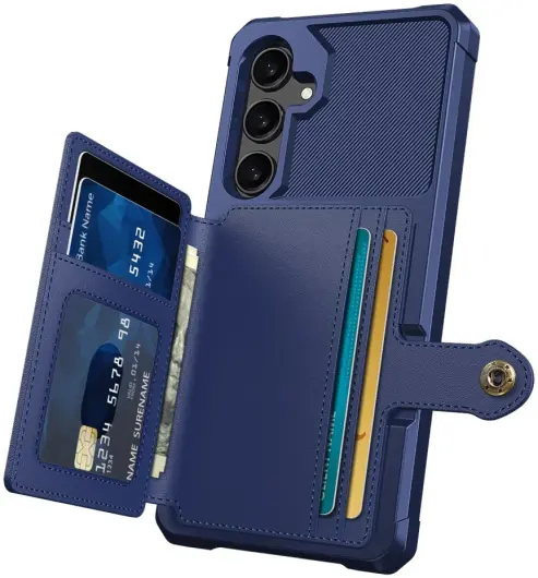 Samsung Galaxy A35 3 in 1 Back Cover Portemonnee Hoesje Donkerblauw afbeelding 2