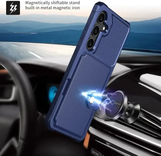 Samsung Galaxy A35 3 in 1 Back Cover Portemonnee Hoesje Donkerblauw afbeelding 4