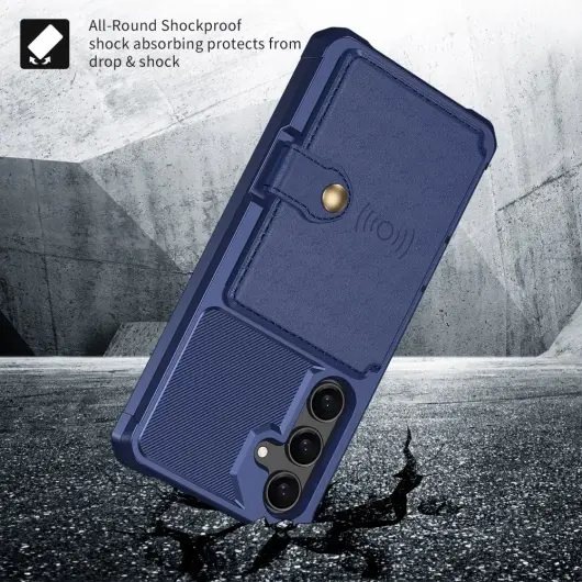 Samsung Galaxy A35 3 in 1 Back Cover Portemonnee Hoesje Donkerblauw afbeelding 5