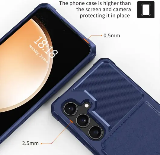 Samsung Galaxy A35 3 in 1 Back Cover Portemonnee Hoesje Donkerblauw afbeelding 6