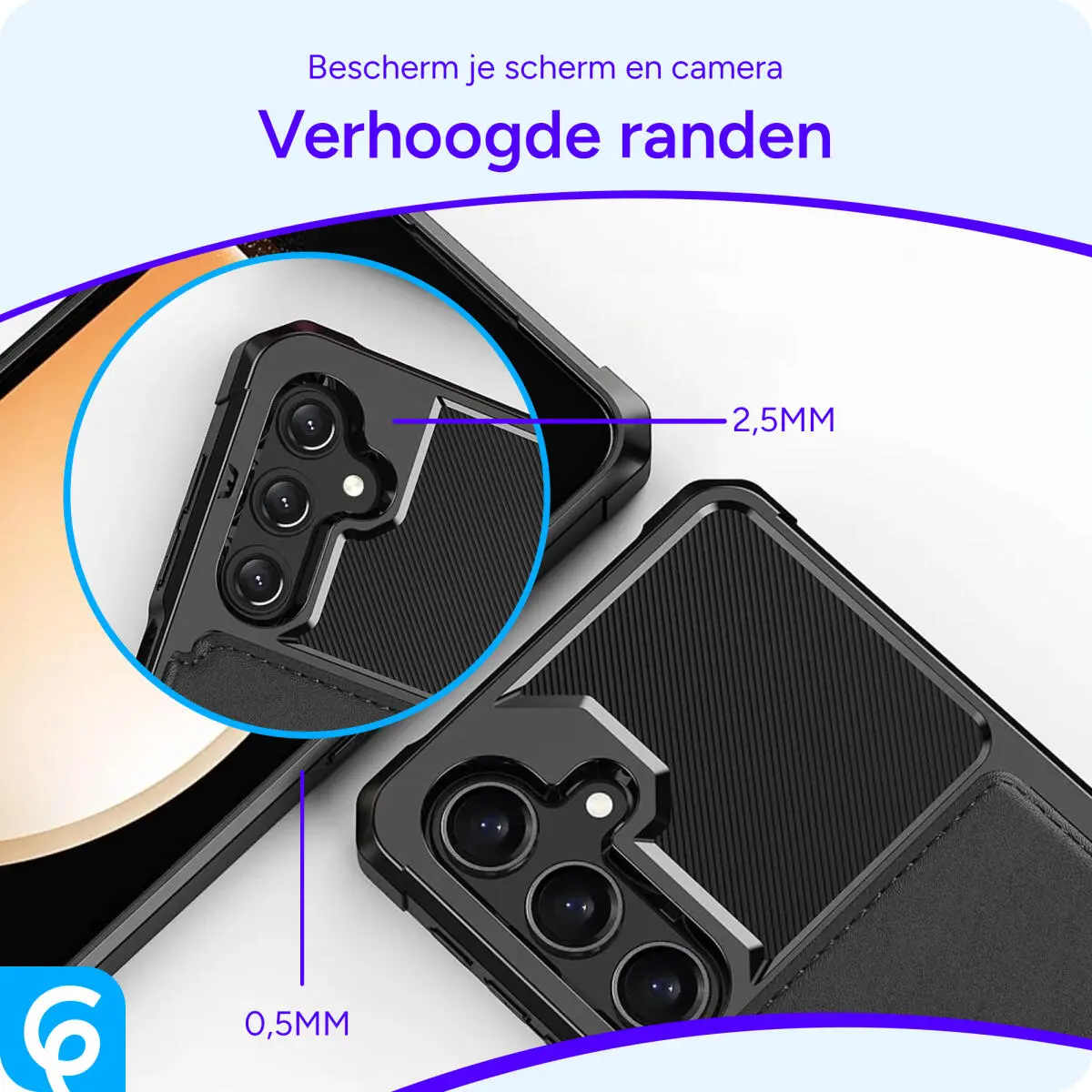 Samsung Galaxy A35 3 in 1 Back Cover Portemonnee Hoesje Zwart afbeelding 3