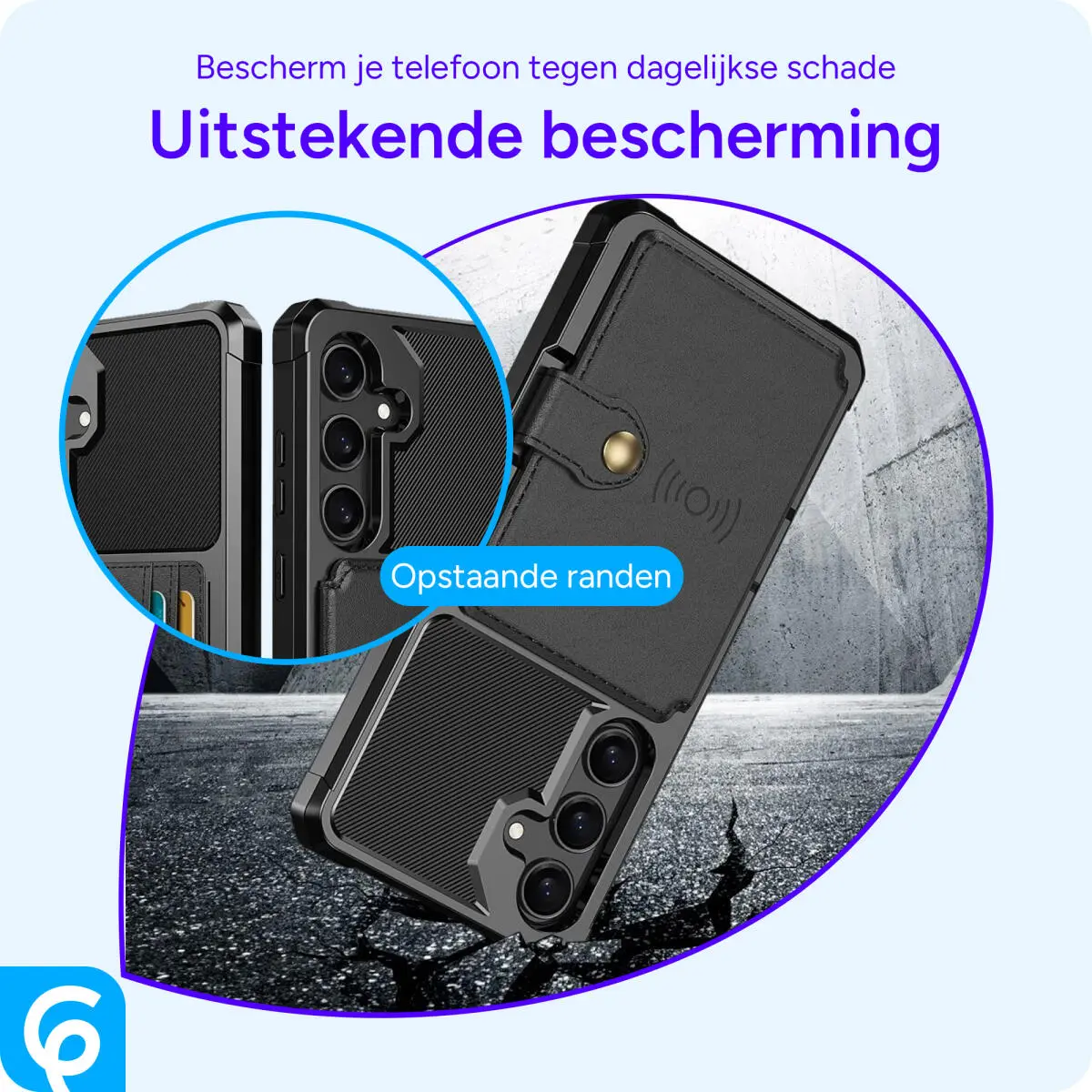 Samsung Galaxy A35 3 in 1 Back Cover Portemonnee Hoesje Zwart afbeelding 5