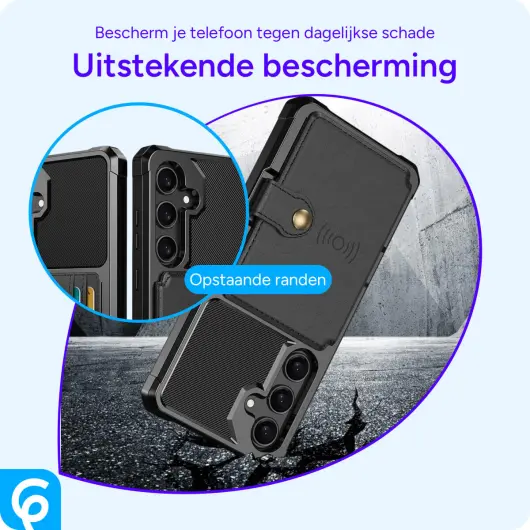 Samsung Galaxy A35 3 in 1 Back Cover Portemonnee Hoesje Zwart afbeelding 5
