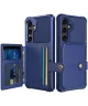 Samsung Galaxy A55 3 in 1 Back Cover Portemonnee Hoesje Donkerblauw