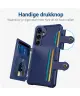 Samsung Galaxy A55 3 in 1 Back Cover Portemonnee Hoesje Donkerblauw