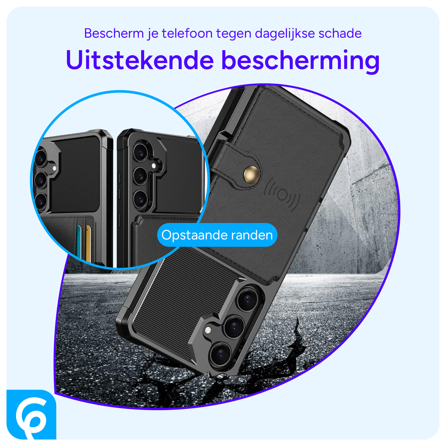 Samsung Galaxy A55 3 in 1 Back Cover Portemonnee Hoesje Zwart afbeelding 5