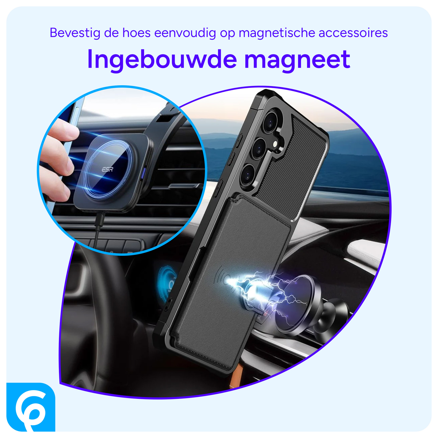 Samsung Galaxy A55 3 in 1 Back Cover Portemonnee Hoesje Zwart afbeelding 6