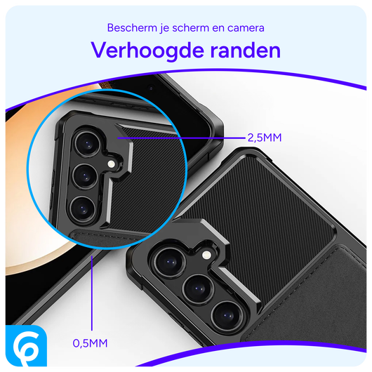 Samsung Galaxy A55 3 in 1 Back Cover Portemonnee Hoesje Zwart afbeelding 4