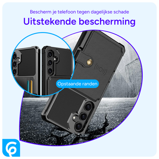 Samsung Galaxy A55 3 in 1 Back Cover Portemonnee Hoesje Zwart afbeelding 5