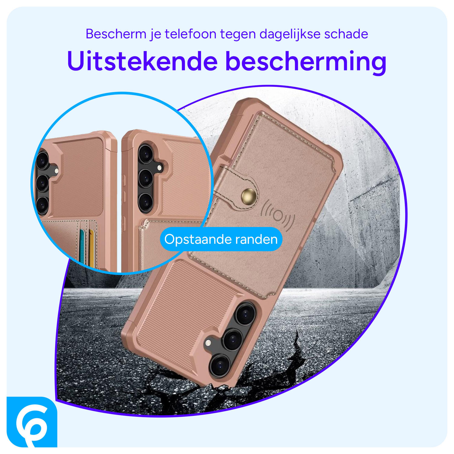 Samsung Galaxy A55 3 in 1 Back Cover Portemonnee Hoesje Roze afbeelding 6