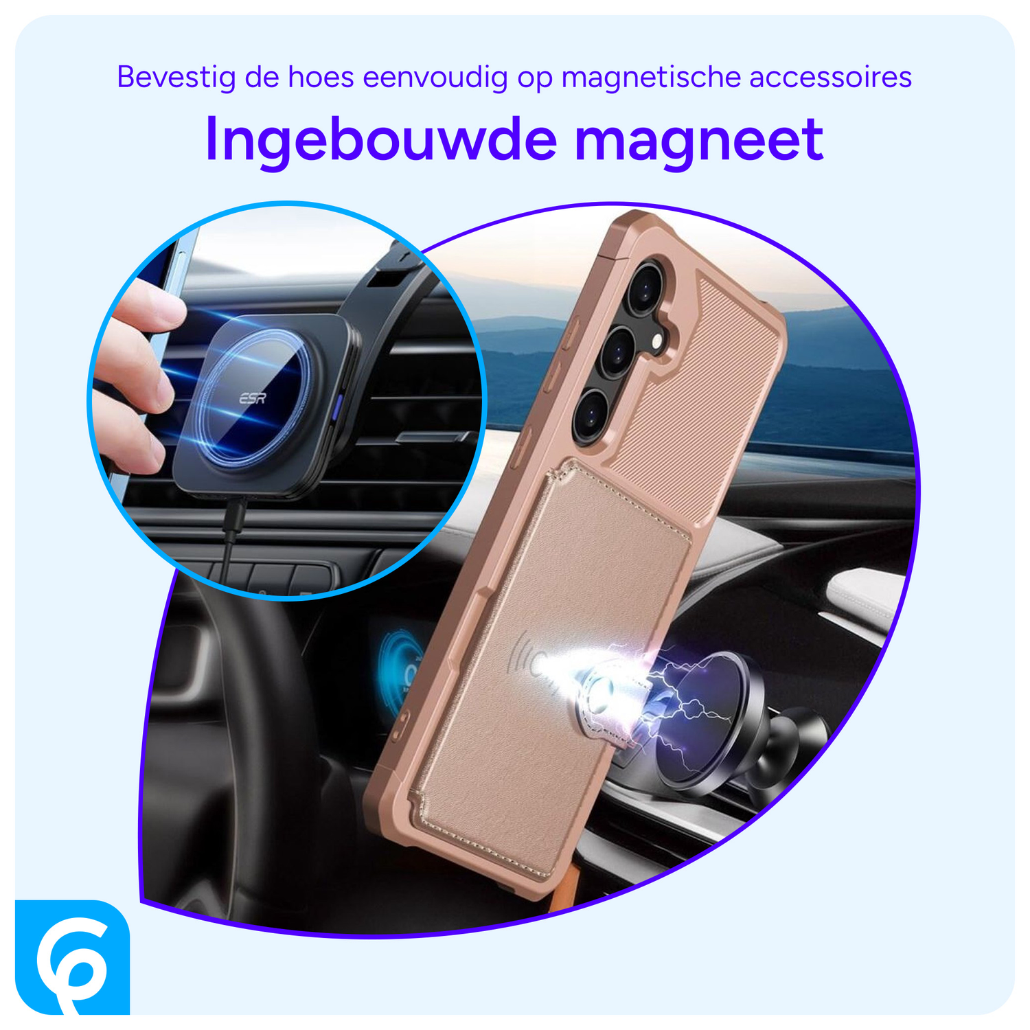 Samsung Galaxy A55 3 in 1 Back Cover Portemonnee Hoesje Roze afbeelding 4